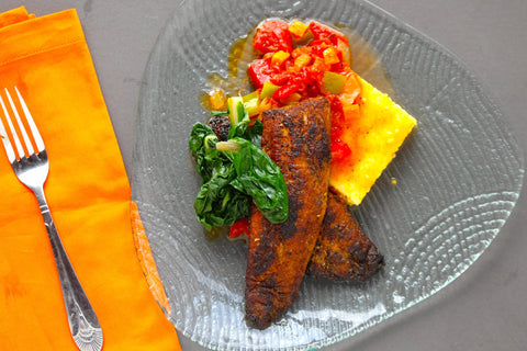 Blackened Tilapia with Polenta