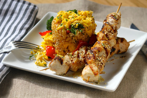 Chicken Kebabs with Peruvian Rice