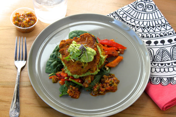 Chickpea Fritters with Spicy Olive Tapenade
